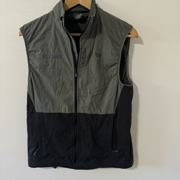 Outdoor Research Microlight Vest Black Gray Colorblock Zipper Embroidered Logo-S - Picture 1 of 10
